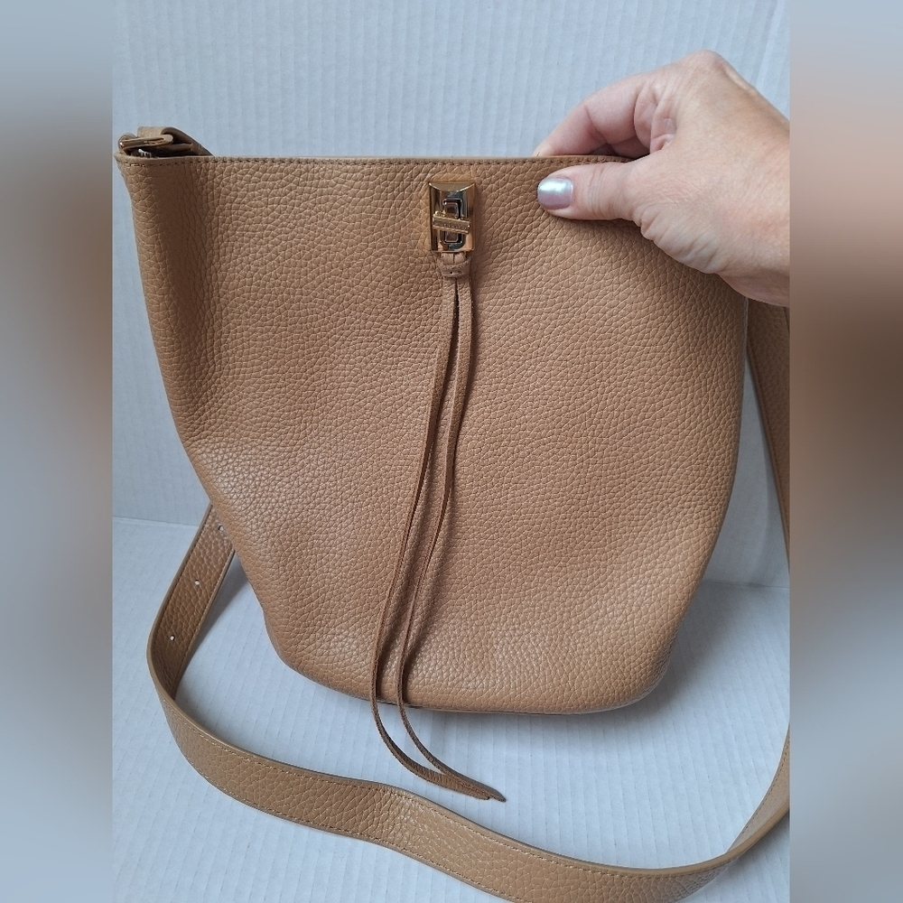 Rebecca Minkoff Bucket Bag Driftwood Pebbled Texture Adjustable straps 10x8x3